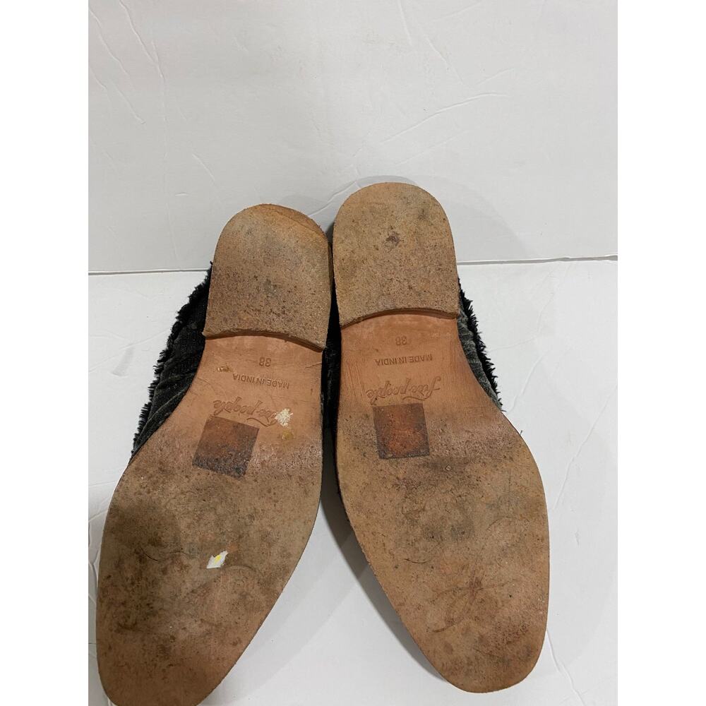 Free People Womens Faux Shearling Lined Slip On Loafers Mules Black Size 38 8 - Picture 4 of 6